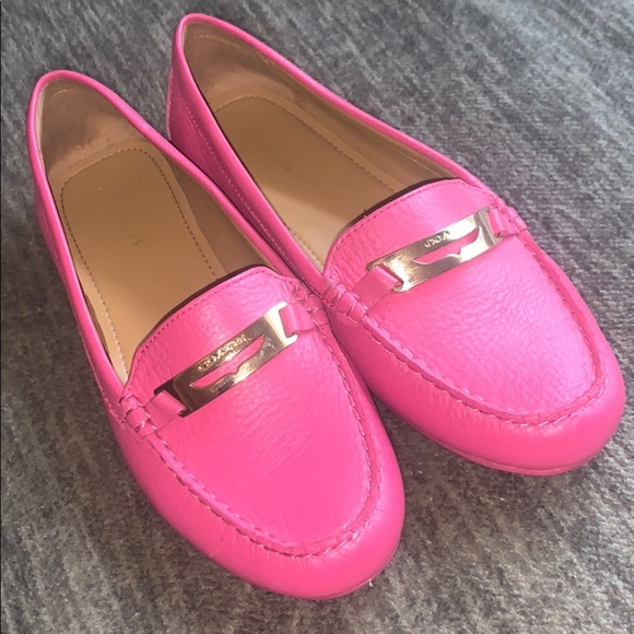 HOT PINK COACH LOAFERS! Great condition! - Picture 1 of 7